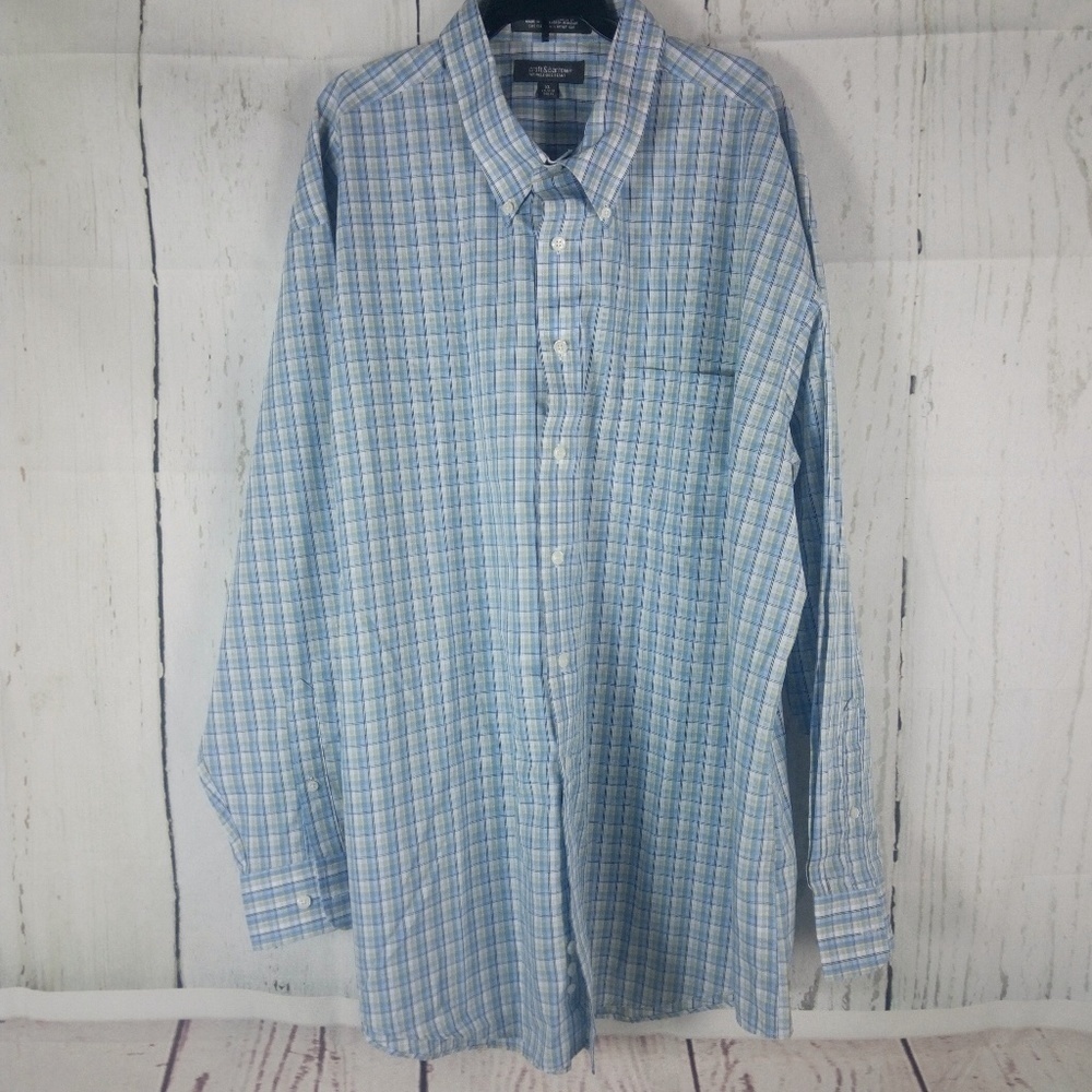Croft & Barrow Blue Plaid Button Down Shirt XL